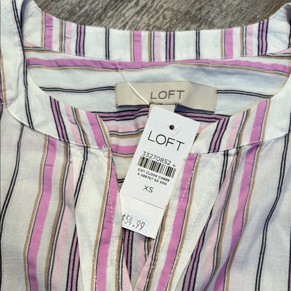 LOFT Multicolor Striped Blouse~ NWT - Picture 3 of 5